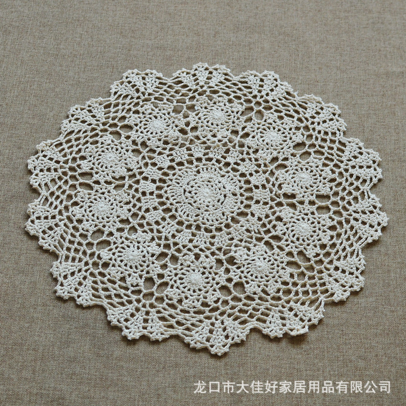 Amazon Supply Cute Multi-Nxh40Cm American Pastoral 48g Handmade Crochet Plate Mat Tablecloth Dream Catcher Core
