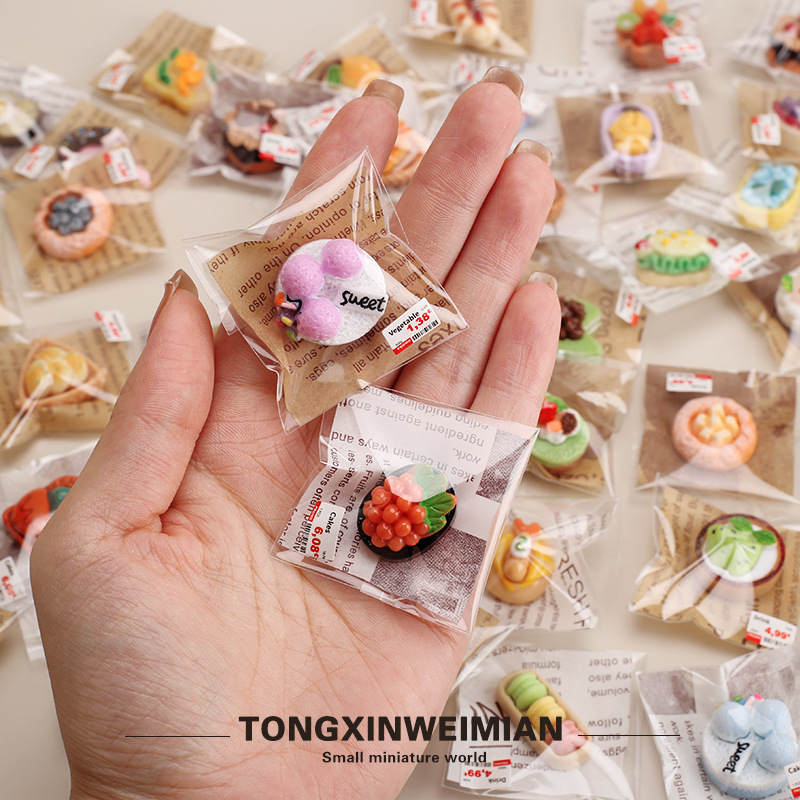 Mini Cake Dessert Pastry Bread Food Play Independent Packaging Miniature Artificial Kidsren's Play House Toys Food