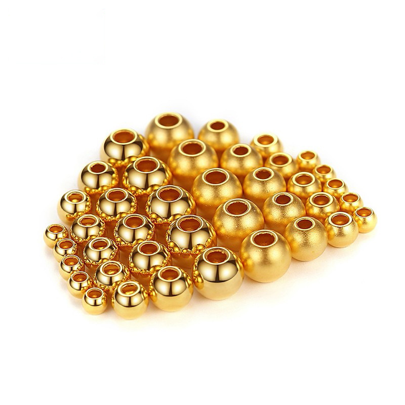 Water shell gold wholesale gold 999 small gold beads 3D hard gold glossy beads ancient method round beads cat's eye Disco transfer beads