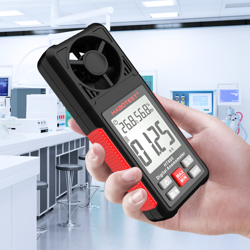 Huabo Ht605 Handheld Digital Anemometer High-Precision Anemometer Impeller Anemometer Air Volume Tester