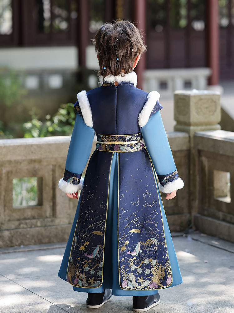 Children's Boys' Autumn and Winter Tang Suit, Boys' Hanfu New Year Outfit, Winter Chinese Style Ancient Costume for the New Year