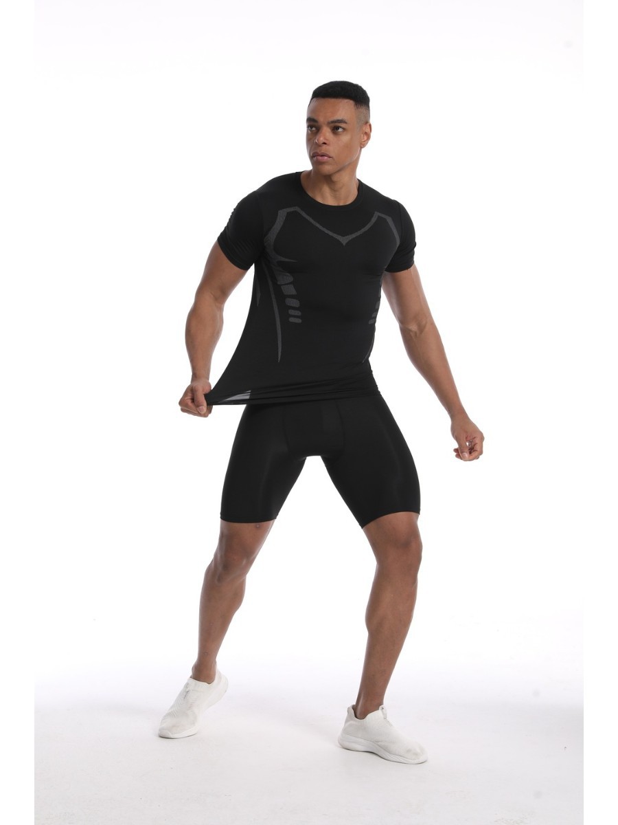 Sci-Fi Shorts Suit Sports Tights High Elastic Tights Men's Slim Sports Pants