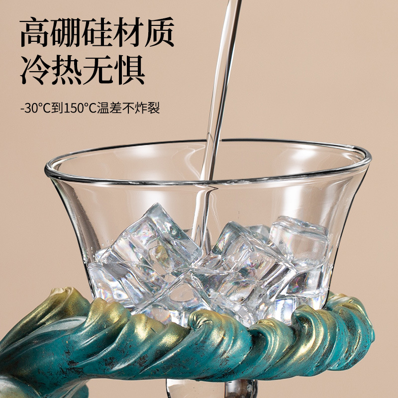 Glass tea set suit household Kung Fu Tea Cup lazy magnetic suction teapot artifact anti-scald hand tea tea set suit