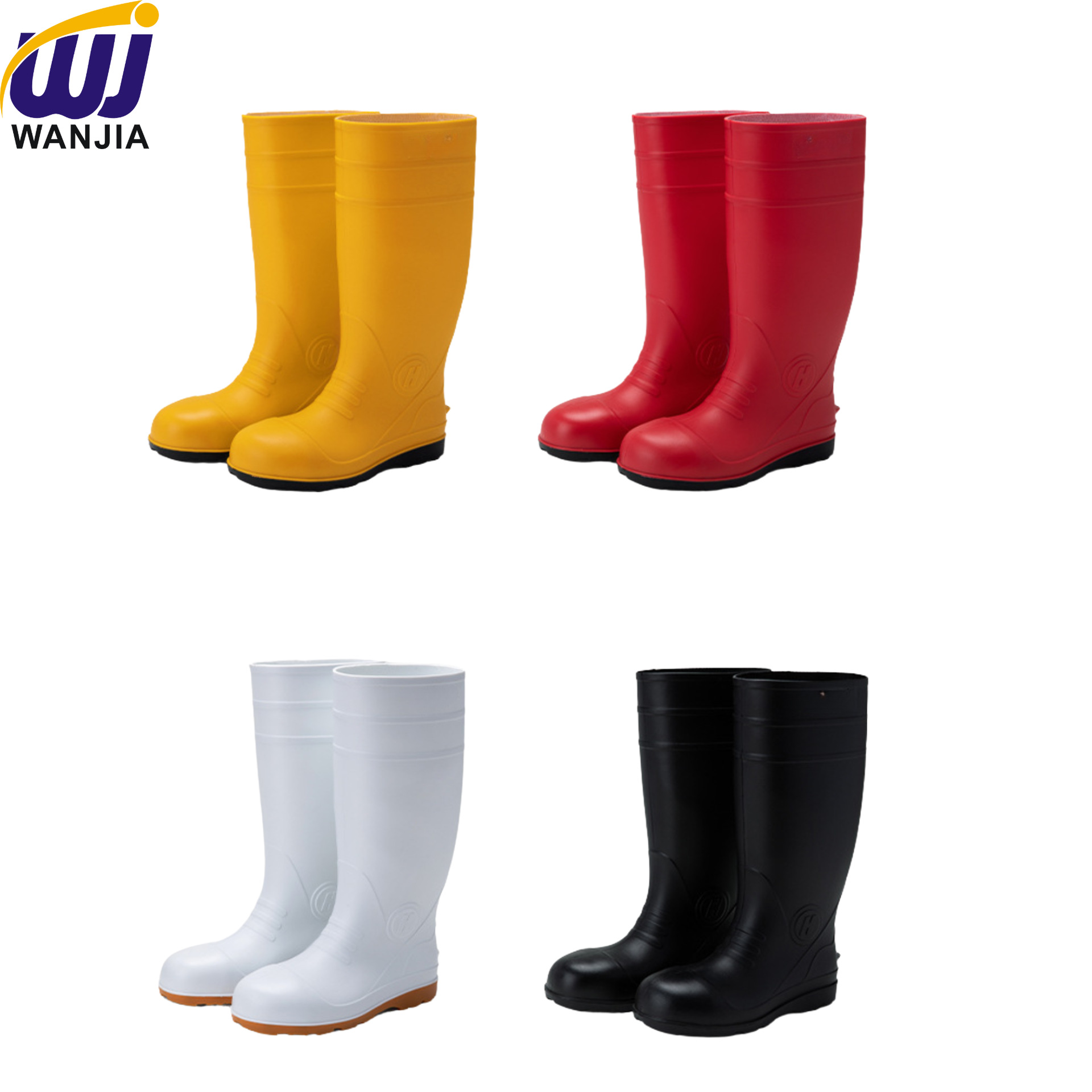Anti-Smash Rain Boots High-Top Steel-Soled Tunnel Construction Labor Protection Boots High-Top Steel-Toe Labor Protection Rain Boots Protective Boots