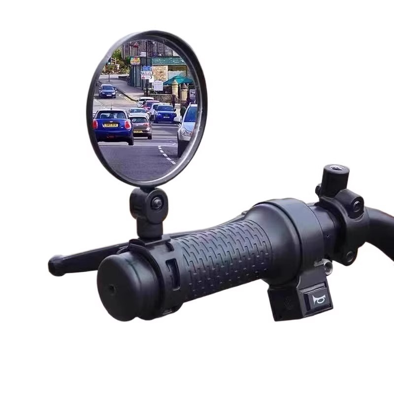 Bicycle Rearview mirror glass convex mirror wide angle reflector cycling rearview mirror bicycle silicone buckle rearview mirror