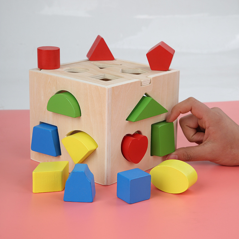 Раннее детское образование Тринадцать отверстий Соответствие форм Интеллектуальные строительные блоки Геометрические формы 1-3 года