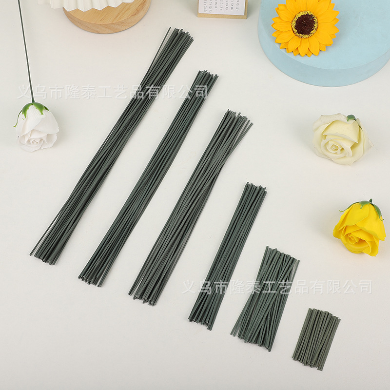 Пакетный материал для мыла в виде цветка, зеленая проволока, аксессуары для цветка, цветочная палка, DIY, ручная работа, пластиковая зеленая цветочная палка