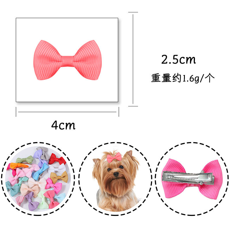 Cross-border small size Pet Hairpin 4cm Rib with Mini Bow Hairpin European and American Marzis Top Clip Hair Accessories