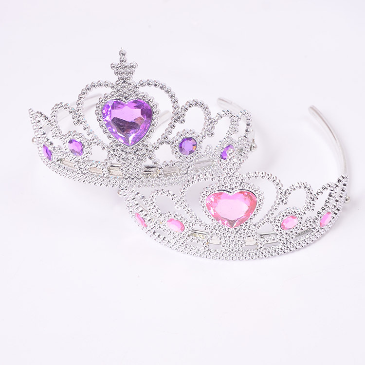 Plastic Love Crown Headband Children's Festival Birthday Party Hair Accessories Princess Headband Dress up Factory Straight Hair