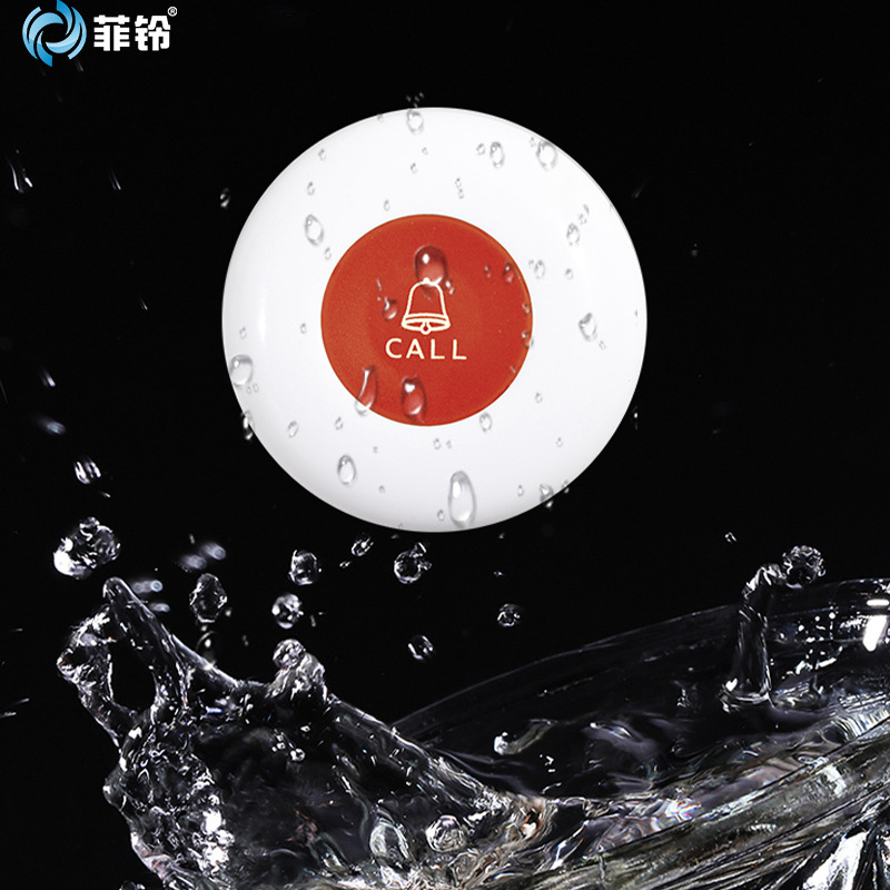 Single key waterproof wireless pager KTV hospital nursing home foot bath milk tea shop catering wireless call system