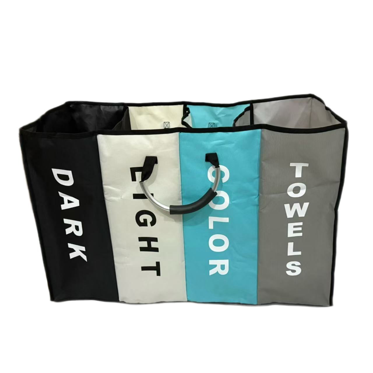 New Four-Color Four-Compartment Laundry Basket Aluminum Portable Multi-Functional Storage Basket Portable Foldable Four-In-One Storage Basket