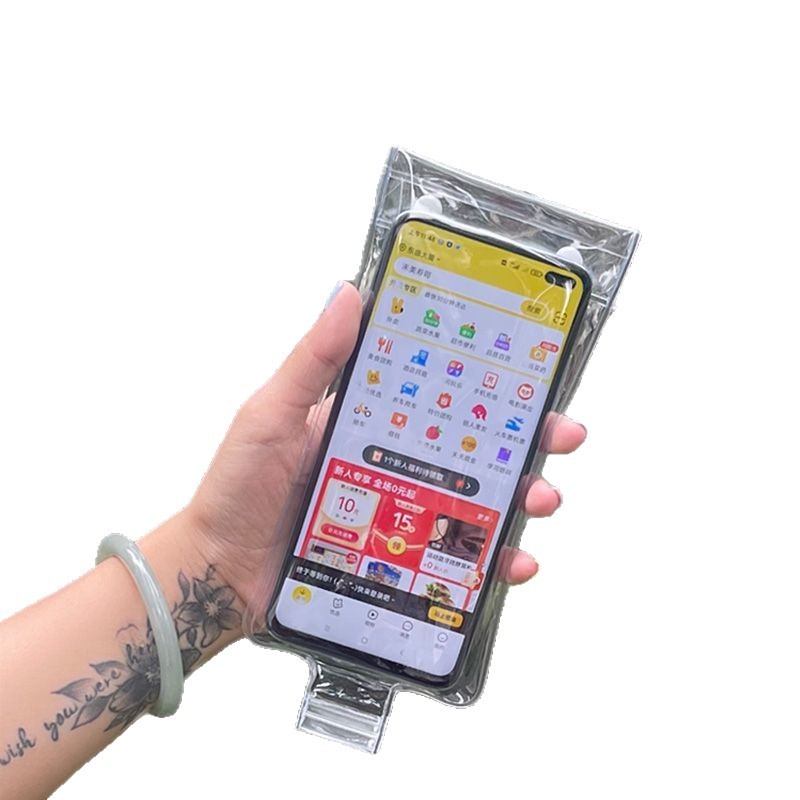 [Factory Direct Sales] New High-Transparency Mobile Phone Waterproof Bag for Takeaway Riders, Rechargeable and Touch-Screen-Proof for Cycling