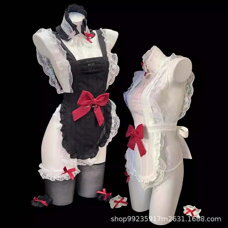 Sexy Lingerie, Cute and Sexy Bow, Cute Maid Apron, Pure Lust Style Butt-Revealing Uniform Suit, One-Piece Drop Shipping