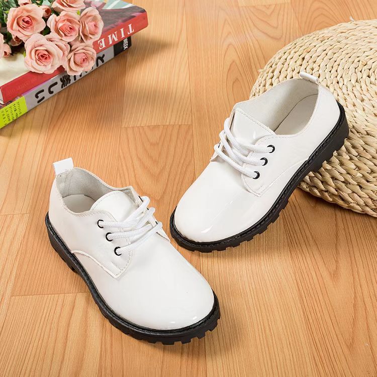 Children's Leather Shoes Black Soft Sole British Style Primary and Secondary School Students Performance Shoes Flower Girl Suit Dress Shoes Chorus Performance Shoes