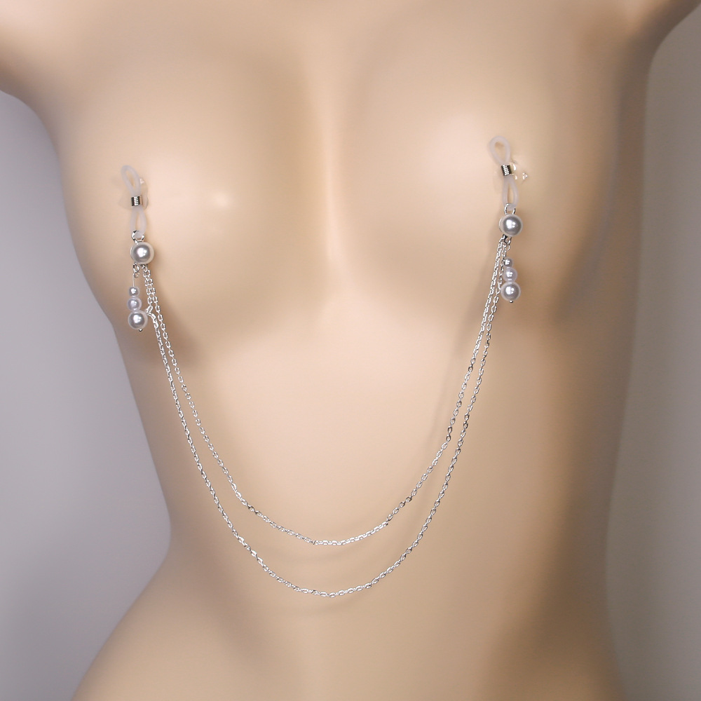 Подвеска из жемчуга с цепочкой для сосков Amazon Explosions простая сексуальная цепочка для тела для клубной вечеринки