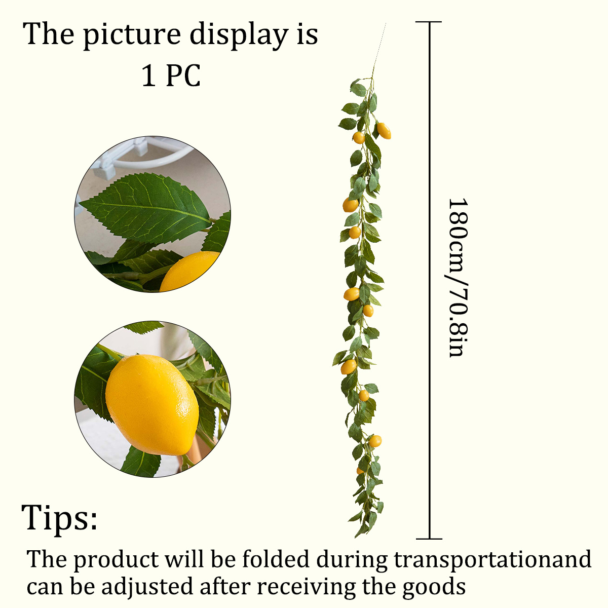 Hot Wholesale Nordic Simulation Green Plant Lemon Fruit Rattan Home Indoor Set Lemon Rattan Decoration Wedding Hanging