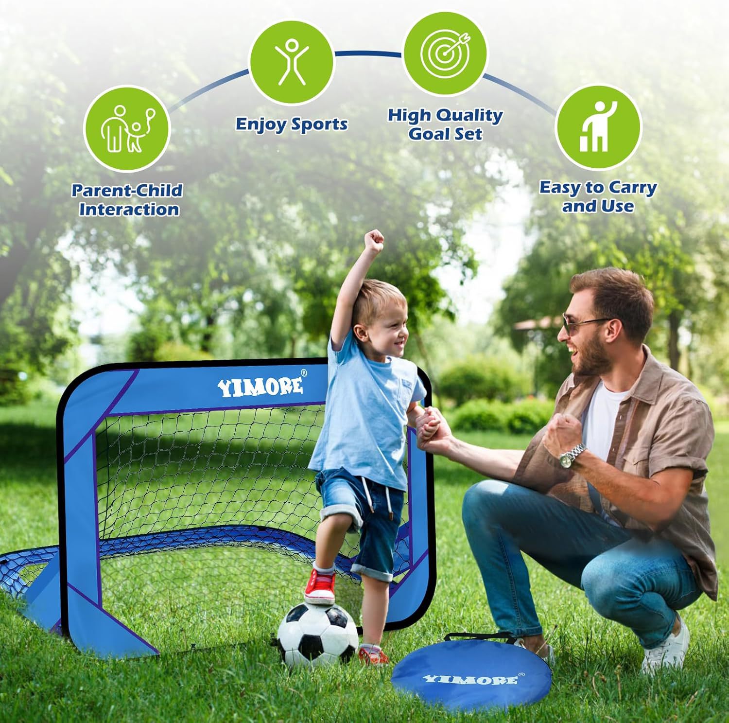 Children's Garden Football Goal Convenient Pop-Up Training Detachable Four-In-One Football Training Net Multifunctional Accessories