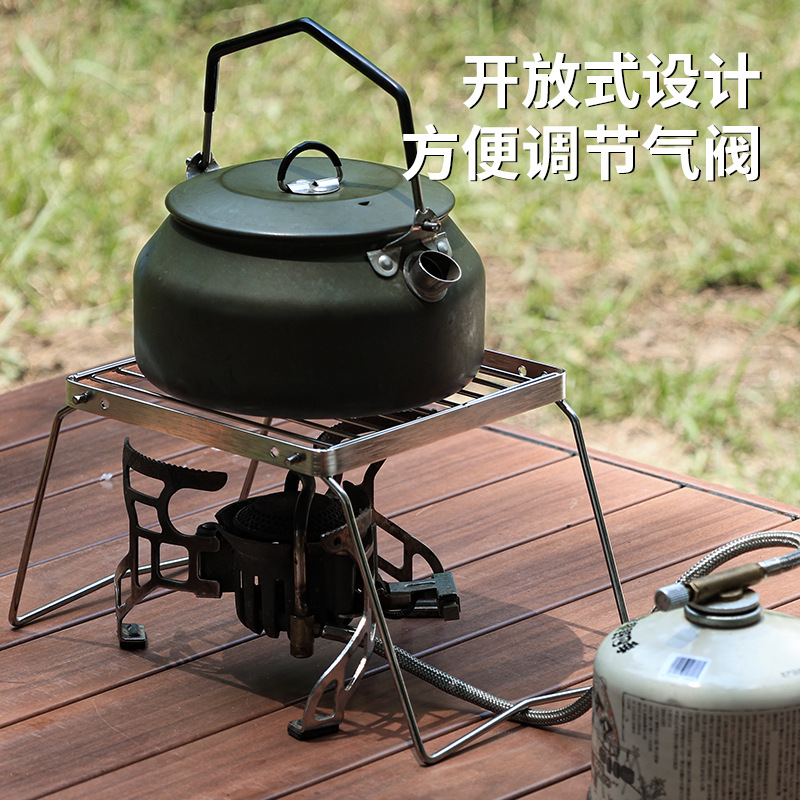 Cross-border Outdoor Portable Folding Stainless Steel Stove Holder Mini Set Pot Rack Picnic Grill Grill Grill Grill Net