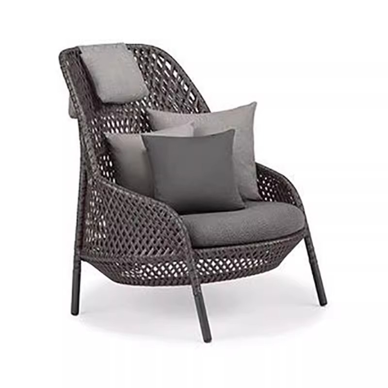 Outdoor Sofa Courtyard Leisure Rattan Chair Simple Waterproof Villa Garden Sun Room Outdoor Balcony Rattan Table and Chair Combination