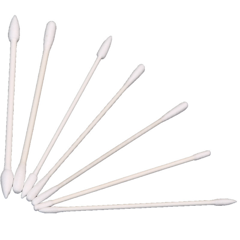 Dust-free cotton sealing stick white paper Rod cotton stick double pointed double round head disposable cotton swab purification dust-free cotton swab stick