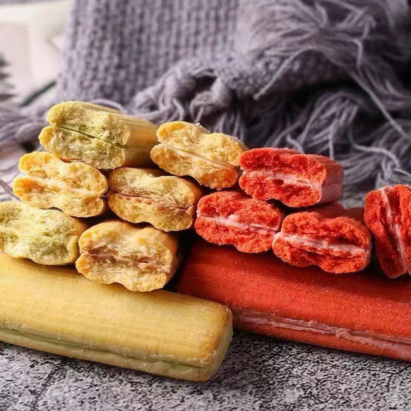 Fariz Sandwich Biscuits 70g Matcha Yogurt Passion Fruit Red Velvet Chocolate Sandwich Biscuits Snacks Wholesale