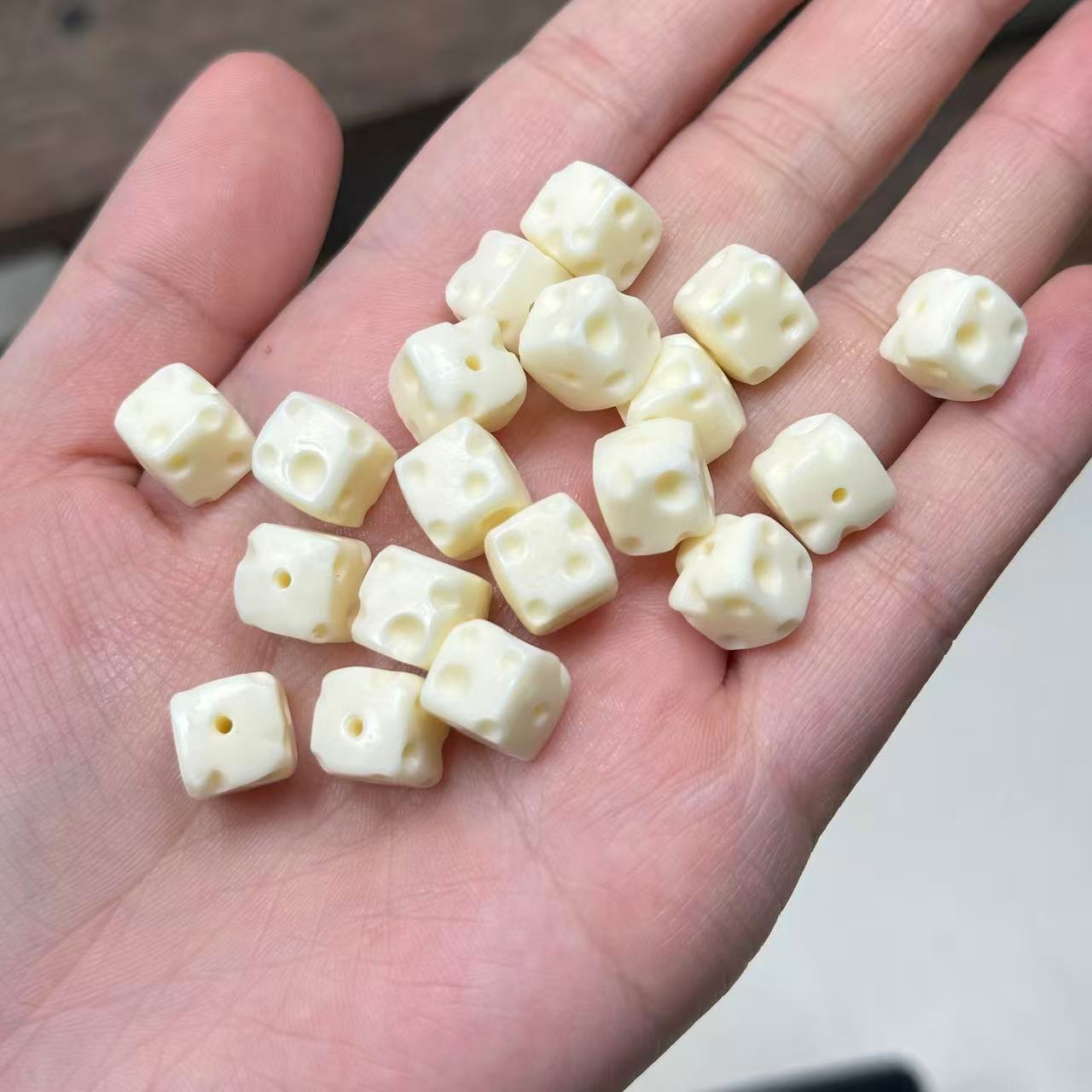 Ivory Fruit Cheese Sugar Cube Carving with Bead Powder Pressed DIY Bodhi Fruit Bracelet Super Cute Accessories Handheld Accessories