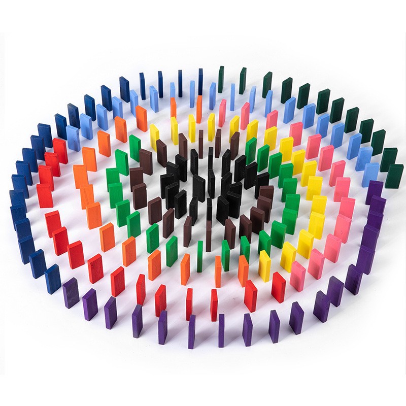 120 штук цветных деревянных домино для раннего развития детей