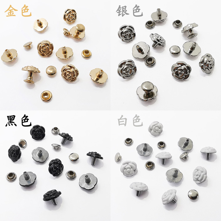 Factory supply DIY nail snow boots accessories rose nail fashion rivet accessories alloy bump