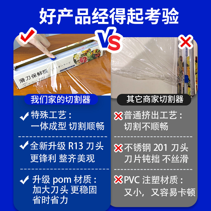 Manufacturer Customized Cling Film Cutting Strip Cling Film Cutter Head Divider Multi-Functional Sliding Knife Cling Film Cutter