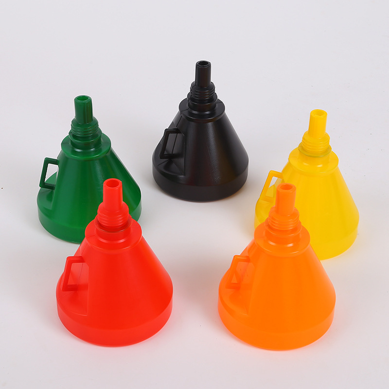 160MM curved handle car motorcycle fuel funnel with strainer injection molding curved handle funnel self-driving travel emergency tool