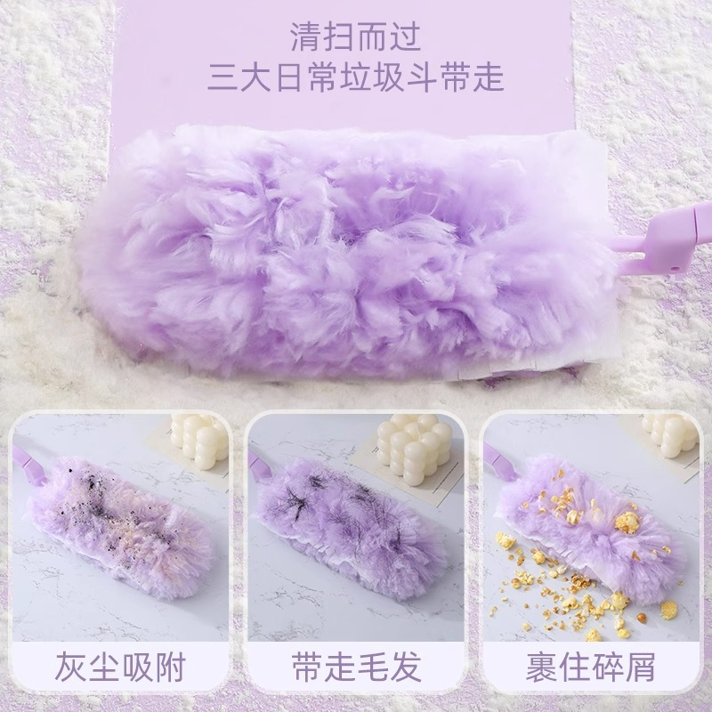 Disposable Electrostatic Dust Removal Retractable Duster Desktop Dust Sweeper Adsorption Tool in Stock Feather Duster Foldable Cross-Border