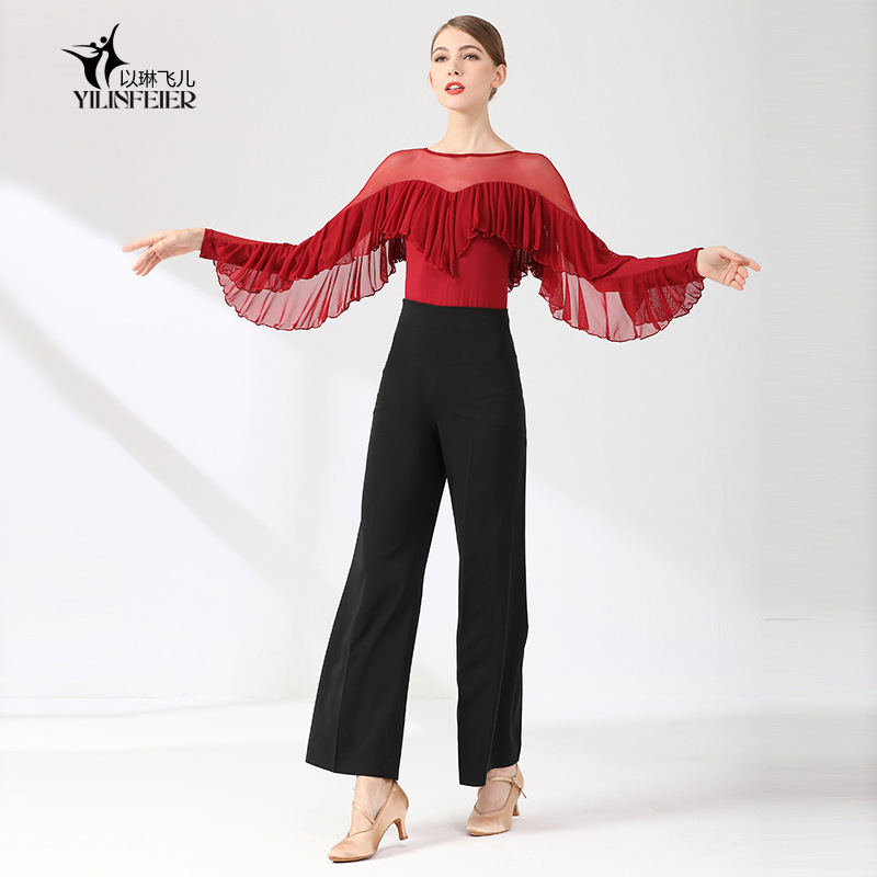 Yilin Feier Latin Dance Clothes Modern Dance Clothes 2109 Top One-piece Dance Clothes National Standard Dance Clothing Practice Clothes