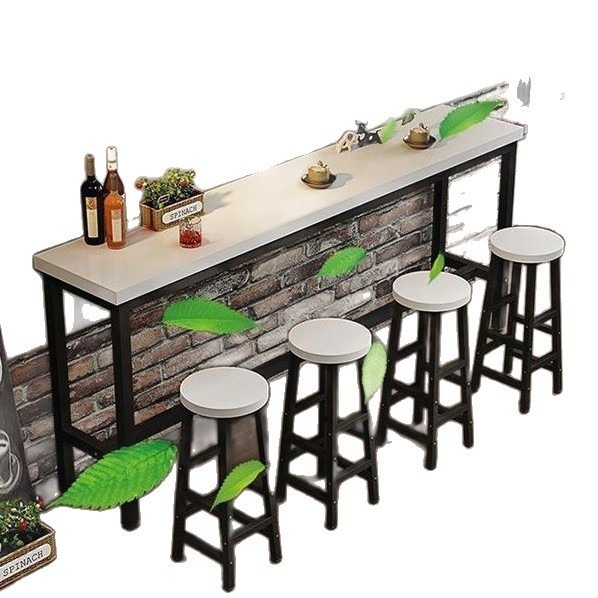 Thickened Bar Table, Balcony Bar Chair, Wall Partition, Milk Tea Shop High Table, Bar Simple Bar Table and Chair Set