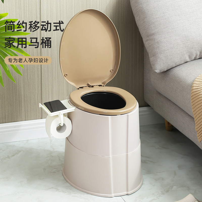 Мобильное сиденье для туалета для взрослых, простое и портативное кресло для пожилых, ночное использование с крышкой