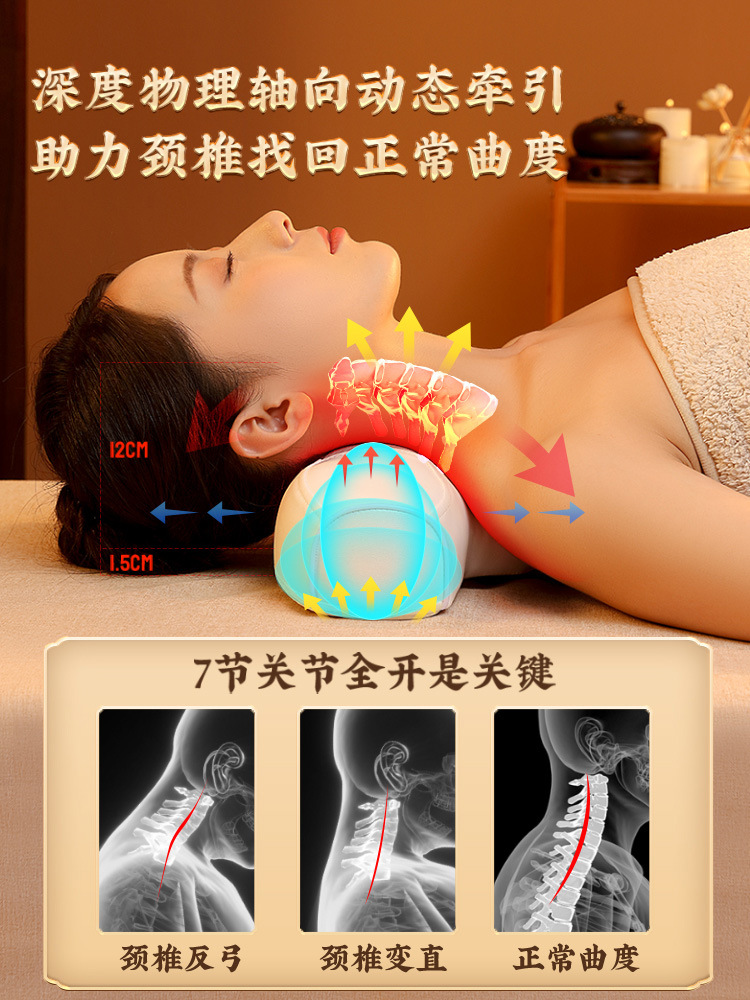 Cervical Spine Massager, Rich Package Physiotherapy, Meridian-Clearing, Multi-Functional and High-Quality Massage Pillow