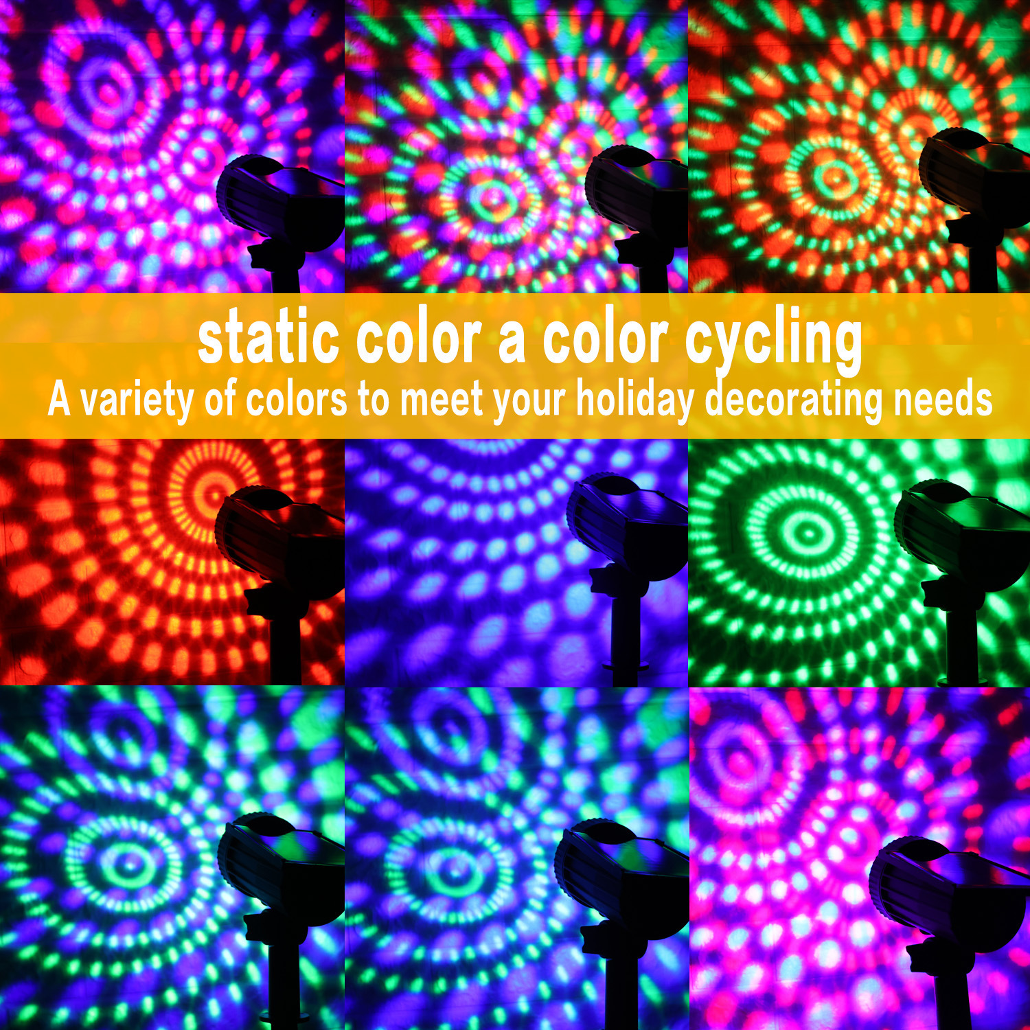 New Outdoor Solar Spotlight Lawn Projection Water Drop Lamp Projection Wall Lamp Road Courtyard Garden Tree Lighting Lamp