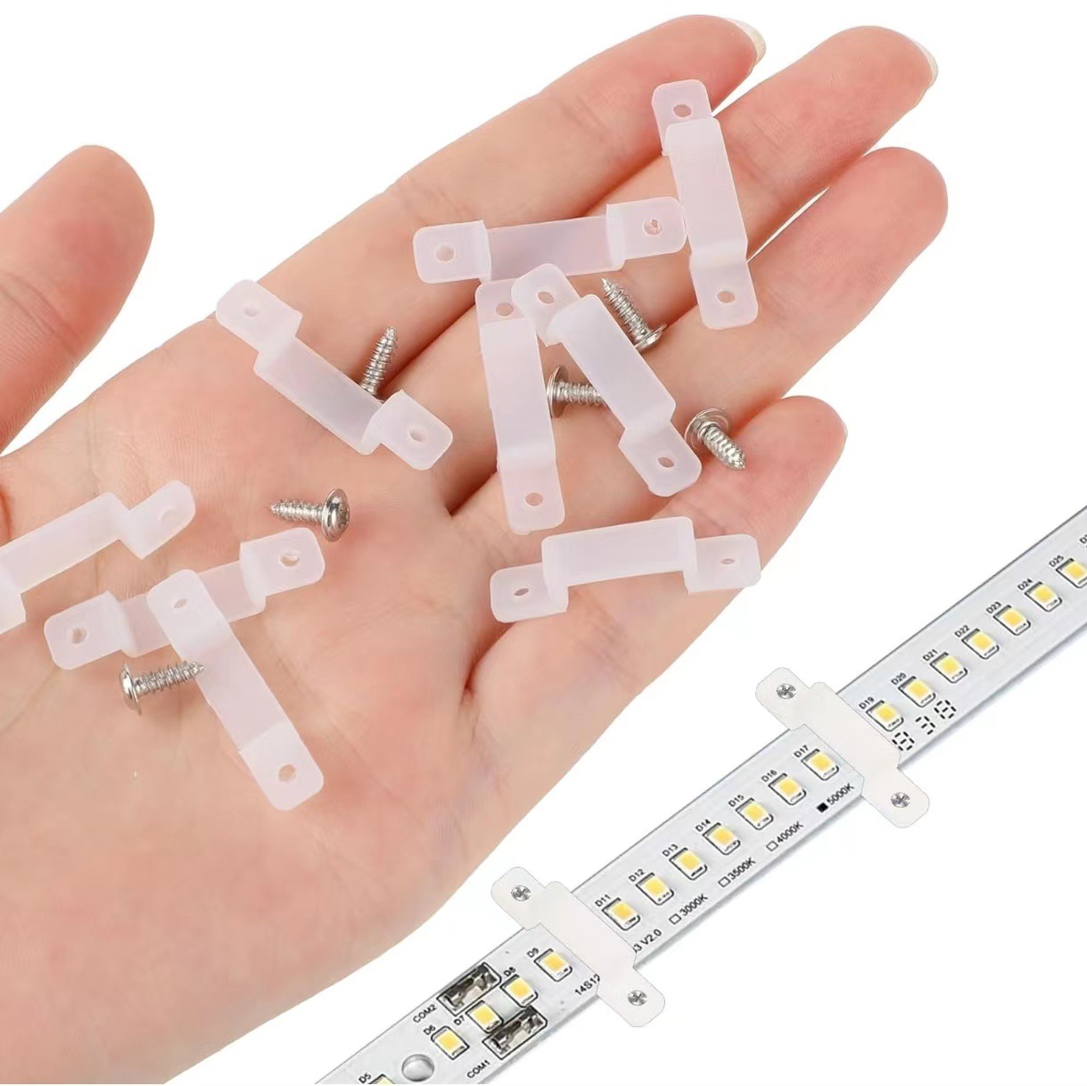 Led Bare Plate Sleeve Silicone Lamp with Fixed Clip 8Mm10Mm 12mm Transparent Rubber Buckle