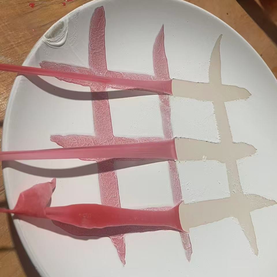 Ceramic Adhesive Film. Red Glue. Ceramic Peelable Adhesive