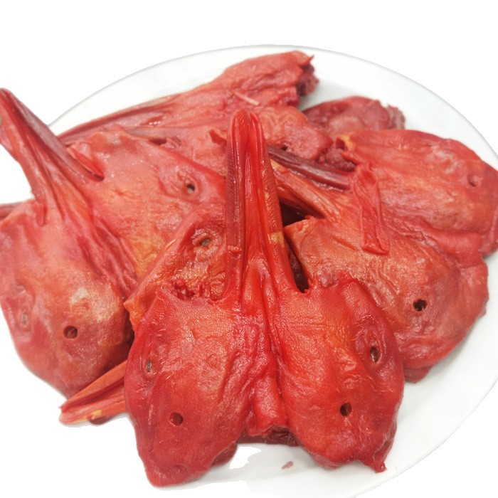 Wenzhou Sauce Duck Head Duck Chin with Duck Tongue Duck Head Snacks Hotel Ingredients Braised Vegetables Cold Dishes Raw Duck Head Wholesale