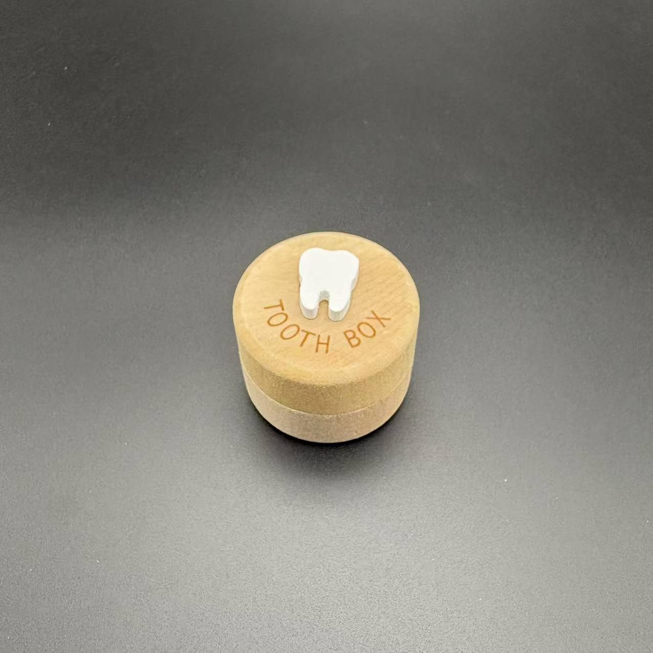 Round Jewelry About Solid Wood deciduous teeth Storage Engraving Commemorative Baby deciduous teeth Fetal hair Jewelry Earrings Storage Wooden Box