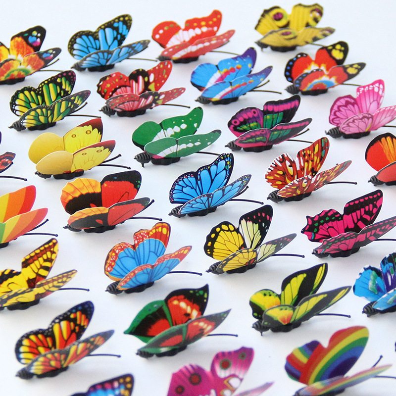 4cm Simulation Butterfly Color Flower Butterfly Decoration Crystal Mud Accessories 3D Simulation Butterfly