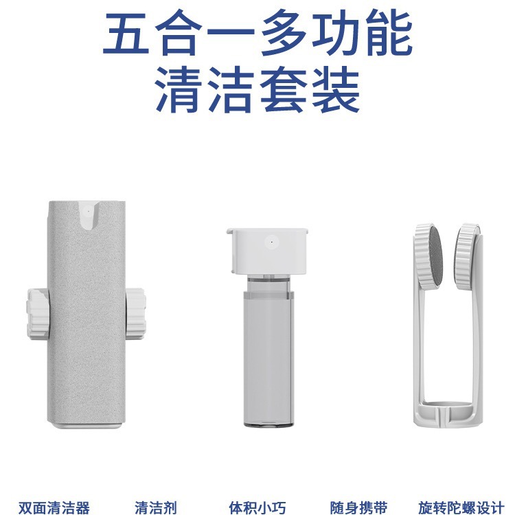 Source Factory Cross-Border E-Commerce New Product Q5Y Multi-Functional Popular Glasses Cleaning Set Decompression Gyro Toy