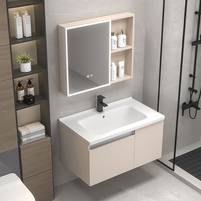 Thickened Honeycomb Space-Saving Bathroom Cabinet Combination with Integrated Ceramic Washbasin, 40cm Wide Washbasin Wholesale