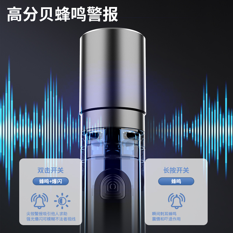 Outdoor Flashlight High-Voltage Arc Self-Defense Flashlight Strong Light Flash Sos Signal Telescopic Zoom Rechargeable Flashlight