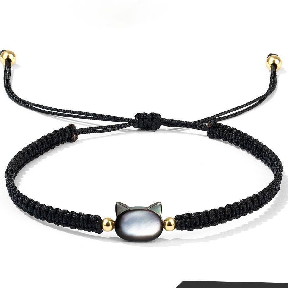 2024 new black and white cat woven bracelet ins niche design cute couple style gift for girlfriend