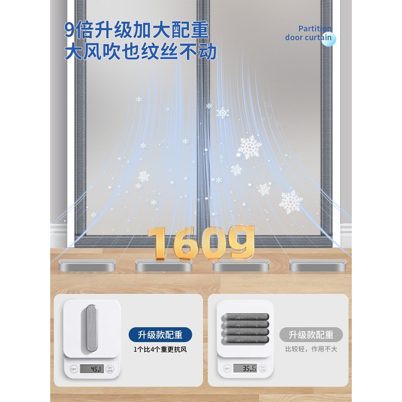 Summer Kitchen Oil-Proof Partition Curtain 2025 New Frosted Privacy Protection Air-Conditioning Magnetic Door Curtain Windproof