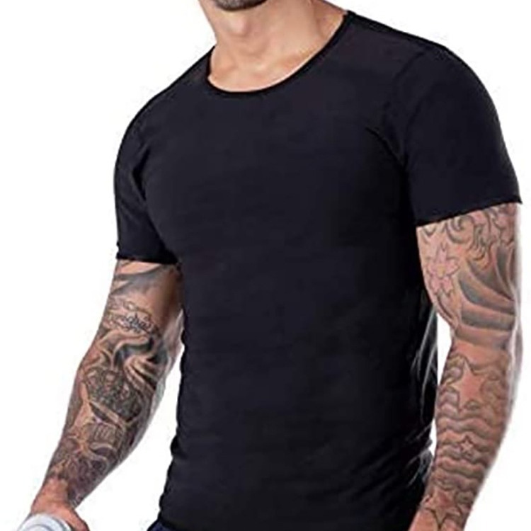 Cross-Border Source Manufacturer Men's Undershirt Body Shaping Vest Body Shaping Intimates Bodysuit Fitness Sports T-Shirt Compression Short Sleeves