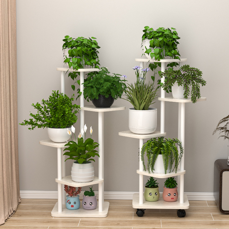 Cross-Border Customized Home Living Room Flower Shelf Floor-Standing Multi-Layer Balcony Flower Pot Rack Pothos Plant Storage Rack