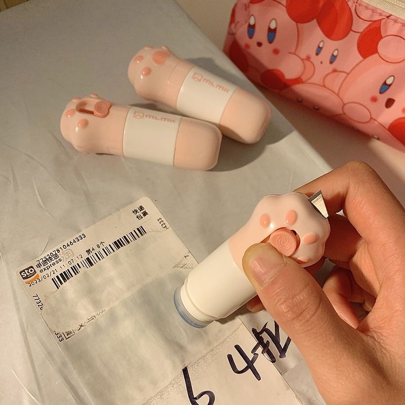 Express single information elimination artifact cute cat claw thermal paper correction liquid surface single coating pen to remove express knife