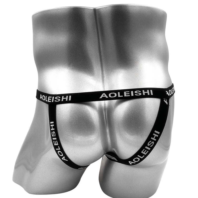 Sexy Elastic Hip-Lifting Double Thong Men's U-Convex Sexy Underwear Transparent Butt-Revealing Mesh Low-Waisted T-String Pants G18